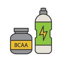 icône de couleur de supplément bcaa. protéine de lactosérum. nutrition sportive. illustration vectorielle isolée vecteur