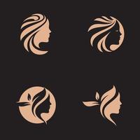 femme salon de coiffure logo design vecteur de luxe