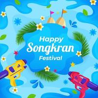 fond du festival de songkran avec pistolet à eau vecteur