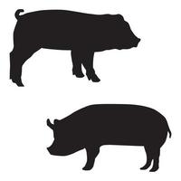 art de la silhouette de cochon vecteur