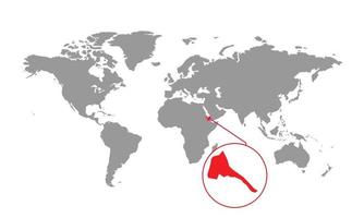 mise au point de la carte de l'érythrée. carte du monde isolée. isolé sur fond blanc. illustration vectorielle. vecteur