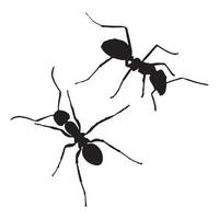 art de silhouette de fourmi vecteur