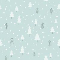 motif vectoriel de forêt d'hiver dans un style scandinave. impression sans couture boisée avec des arbres et de la neige.