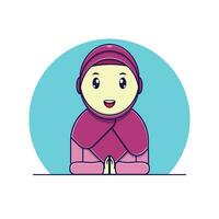 illustration de l'icône vectorielle de la moitié du corps de la femme musulmane. notion islamique. conception premium isolée. vecteur
