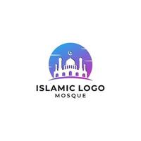 graphique vectoriel du logo de la mosquée illustration de l'icône du bâtiment islamique