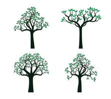 mettre des arbres verts. illustration vectorielle. vecteur