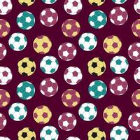 modèle de vecteur de football. fond coloré sans soudure avec des ballons de football. illustration répétitive à plat pour les dessins sportifs, textile