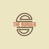 le modèle de logo burger pour les entreprises de restauration rapide. inspiration de modèle de logo de hamburger dans le style d'art de ligne vintage. illustration vectorielle vecteur