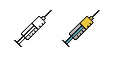 icône de piqûre dans un style plat moderne. illustration d'une seringue sur fond isolé blanc. vecteur