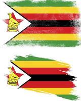 drapeau du zimbabwe dans le style grunge vecteur