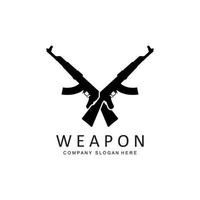 icône de vecteur de logo d'arme automatique. armes de combat. pistolets, carabines. illustration militaire et d'armes