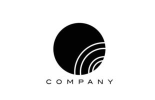 création d'icône logo lettre o géométrique noir et blanc. modèle créatif pour les entreprises et les entreprises avec des lignes vecteur