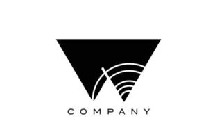 création d'icône logo lettre alphabet w géométrique noir et blanc. modèle créatif pour les entreprises et les entreprises avec des lignes vecteur