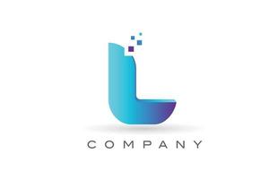 L'icône du logo de la lettre de l'alphabet avec un point bleu. modèle créatif pour entreprise et entreprise vecteur