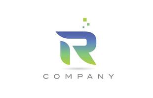 r icône verte du logo de la lettre de l'alphabet. modèle de conception créative pour les entreprises et les entreprises vecteur