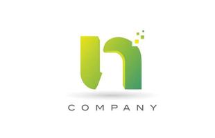 n création d'icône de logo lettre alphabet avec point vert. modèle créatif pour entreprise et entreprise vecteur