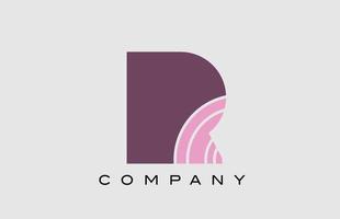 création d'icône de logo de lettre de l'alphabet géométrique r. modèle créatif pour entreprise et entreprise en couleur rose vecteur