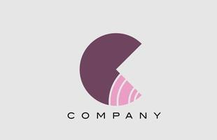 création géométrique d'icône de logo de lettre d'alphabet de c. modèle créatif pour entreprise et entreprise en couleur rose