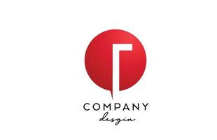 icône du logo lettre t alphabet rouge avec cercle design. modèle créatif pour entreprise et entreprise vecteur