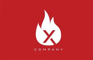 création de logo de lettre alphabet rouge x feu flammes. modèle d'icône créative pour les entreprises et les entreprises vecteur