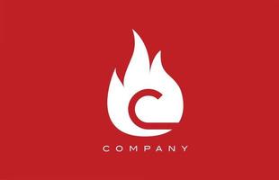 création de logo de lettre alphabet rouge c feu flammes. modèle d'icône créative pour les entreprises et les entreprises vecteur