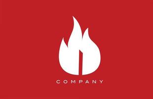 rouge je feu flammes alphabet lettre logo design. modèle d'icône créative pour les entreprises et les entreprises vecteur