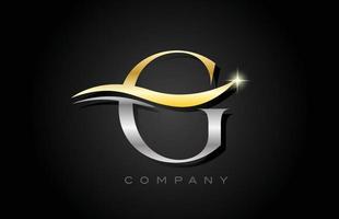 création de logo de lettre alphabet g gris or. modèle d'icône créative pour les entreprises et les entreprises vecteur