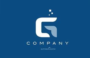 création d'icône de logo de lettre de l'alphabet g. modèle créatif bleu blanc pour entreprise et entreprise vecteur