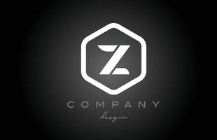 Z noir blanc hexagone lettre alphabet logo icône design. modèle créatif pour les entreprises et les entreprises vecteur