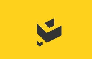logo d'icône de lettre alphabet c noir jaune avec un design d'ombre. modèle créatif pour entreprise et entreprise vecteur