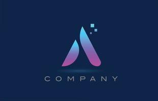 rose bleu une création d'icône logo lettre alphabet. modèle créatif pour les entreprises et les entreprises avec des points vecteur