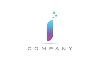 création de logo de lettre d'icône alphabet rose i. modèle créatif pour les entreprises avec des points vecteur