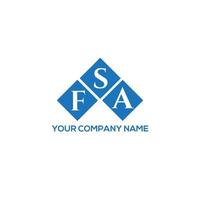 création de logo de lettre fsa sur fond blanc. concept de logo de lettre initiales créatives fsa. conception de lettre fsa. vecteur