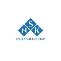 concept de logo de lettre initiales créatives nsk. conception de lettre nsk. création de logo de lettre nsk sur fond blanc. concept de logo de lettre initiales créatives nsk. conception de lettre nsk. vecteur