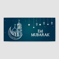 conception de la couverture des médias sociaux eid al adha mubarak vecteur