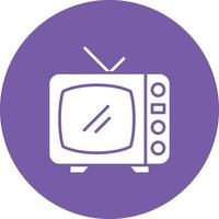 icône de fond de cercle de glyphe de télévision vecteur