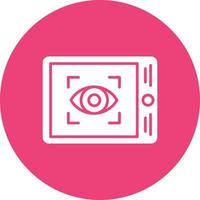 icône de fond de cercle de glyphe de scanner d'oeil vecteur