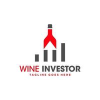 création de logo d'illustration d'entreprise d'investissement de vin vecteur