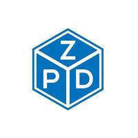 création de logo de lettre zpd sur fond blanc. concept de logo de lettre initiales créatives zpd. conception de lettre zpd. vecteur