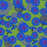 modèle vectorielle continue coloré avec des fleurs de bleuet. conception d'impression pour papiers peints, textile, tissu, emballage de cadeaux, carreaux de céramique vecteur