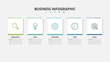 modèle d'infographie d'entreprise de présentation avec 5 options. illustration vectorielle. vecteur