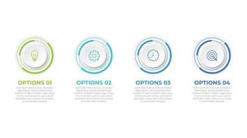 modèle d'infographie d'entreprise de présentation avec 4 options. illustration vectorielle. vecteur