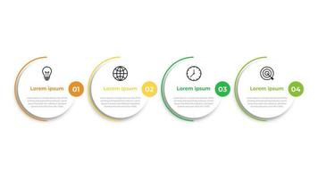 modèle d'infographie d'entreprise. étiquette de conception de ligne mince avec icône et 4 options, étapes ou processus. vecteur
