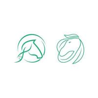 vecteur de conception de logo de feuille verte de cheval