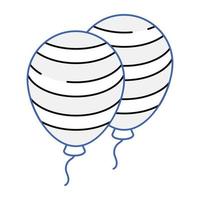 décorations de fête, icône isométrique de ballons vecteur