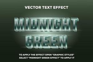 effet de texte vectoriel vert minuit entièrement modifiable