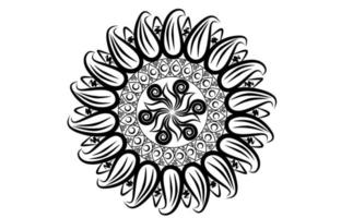 mandala noir et blanc art vectoriel