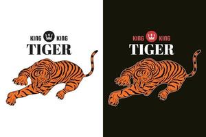 ensemble sombre illustration tigre bête gros chat tête et pose dessinés à la main éclosion contour symbole tatouage marchandise t-shirt merch vintage