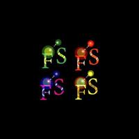 logo multicolore fs créatif, monogramme logo fs pour entreprise