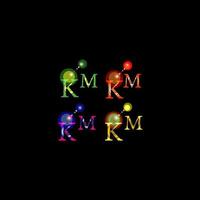 logo multicolore km créatif, monogramme de logo km pour entreprise. vecteur